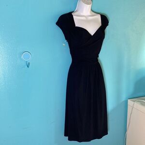 IRIE WASH Women’s Black Jersey Stretch Dress Size L Made in France Fits Size 8